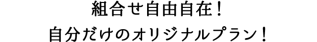 組合せ自由自在！自分だけのオリジナルプラン！ 