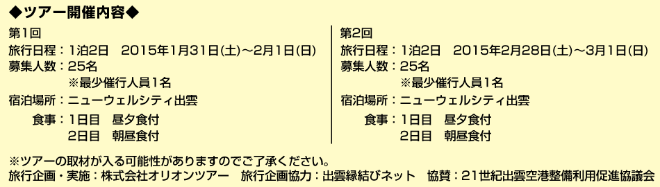 ツアー開催内容