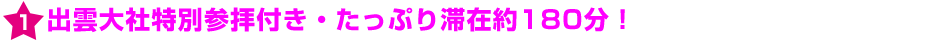 出雲大社特別参拝付き・たっぷり滞在約180分