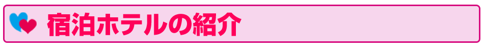 宿泊ホテルの紹介