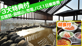 【函館】【函館×3大特典】みなみ北海道満喫！函館山・五稜郭タワー・1日市電・バス付で函館を遊ぶ♪温泉・朝食付！ラビスタ函館ベイ　2～4日