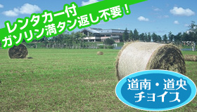 【道南・道央チョイス】5-6月SP【道南・道央周遊】3空港×37ホテルより選択
24時間予約ＯＫ！予約時便名決定が嬉しい♪
ガソリン満タン返し不要！レンタカープラン　2～4日