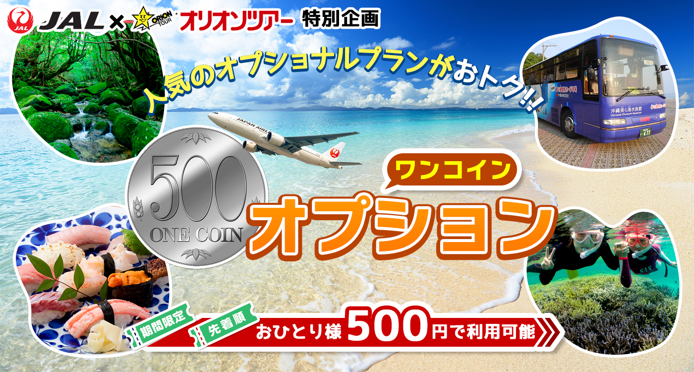 ワンコイン(500円)オプション　JAL×オリオンツアー特別企画