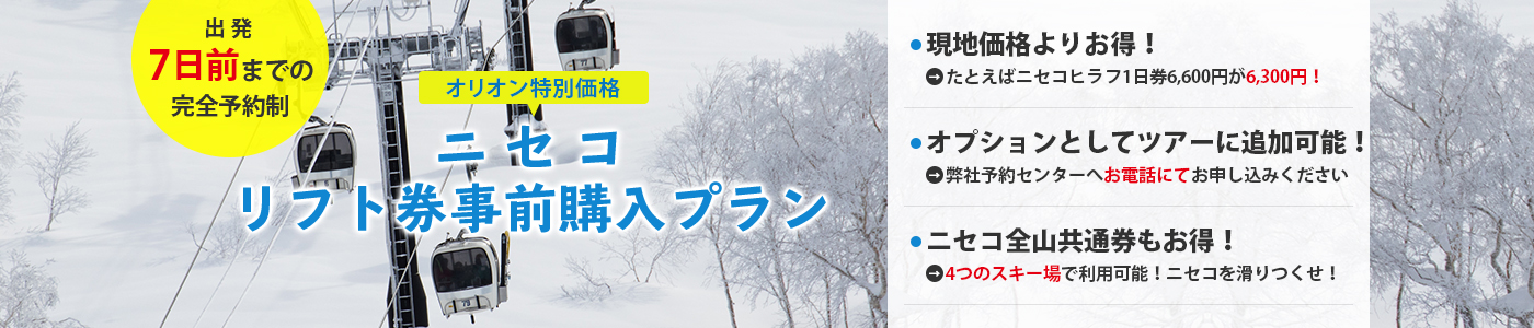 北海道 リフト券 割引 ニセコ 全山 ルスツ トマム 富良野 クーポン 格安チケット