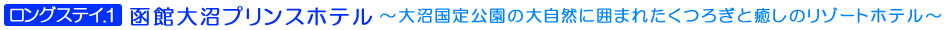 長期滞在　ロングステイプラン　函館大沼プリンスホテル