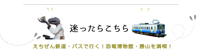 迷ったらこちら えちぜん鉄道・バスで行く＆恐竜博物館・勝山を満喫