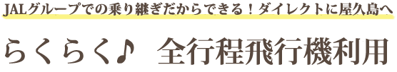 らくらく全行程飛行機利用