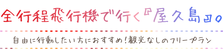 全行程飛行機で行く屋久島3・4日間