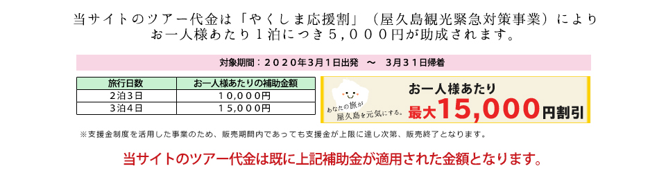 やくしま応援割補助金額について