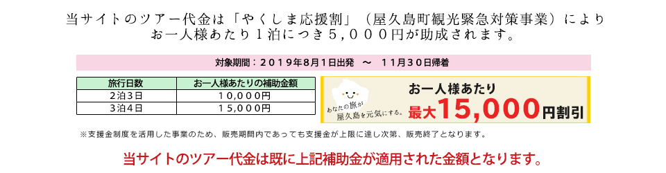 やくしま応援割補助金額について