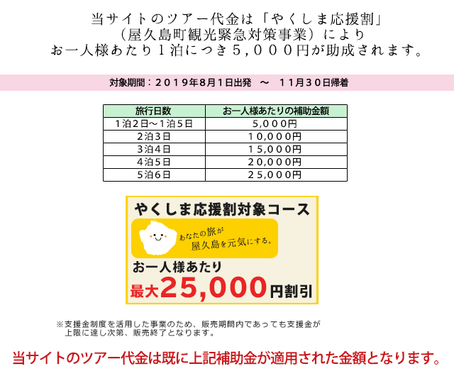 やくしま応援割補助金額について