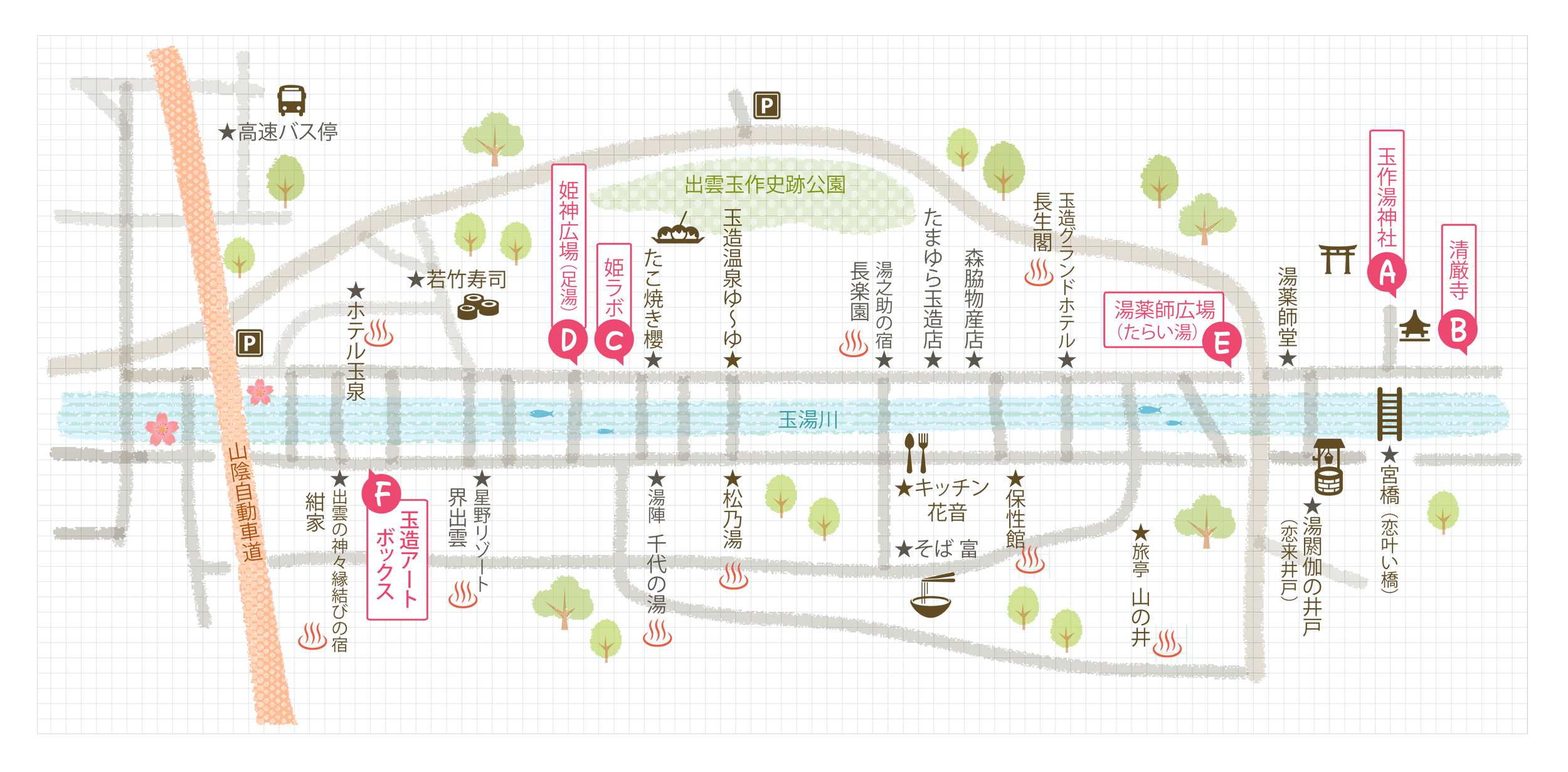 玉造温泉街MAP