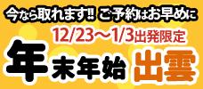 【年末年始出発限定】今なら取れます！