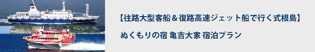 往路大型客船＆復路高速ジェット船で行く式根島！ぬくもりの宿 亀吉大家　宿泊プラン