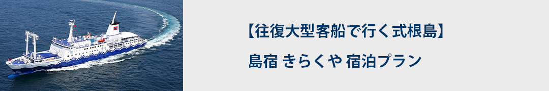 往復大型客船で行く式根島！島宿 きらくや　宿泊プラン