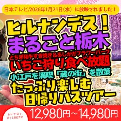 日本テレビ｜ヒルナンデス！で紹介された日帰りバスツアー特集