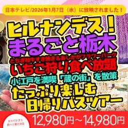 日本テレビ|ヒルナンデス!で紹介された日帰りバスツアー特集