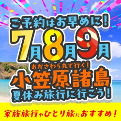 7月・8月・9月出発おすすめ!おがさわら丸で行く小笠原ツアー特集(世界自然遺産の島)
