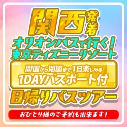 【関西発】往復夜行オリオンバスで行く！東京ディズニー1DAYパスポート付日帰りバスツアー