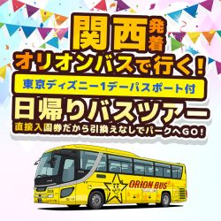 【関西発】往復夜行オリオンバスで行く!東京ディズニー1DAYパスポート付日帰りバスツアー